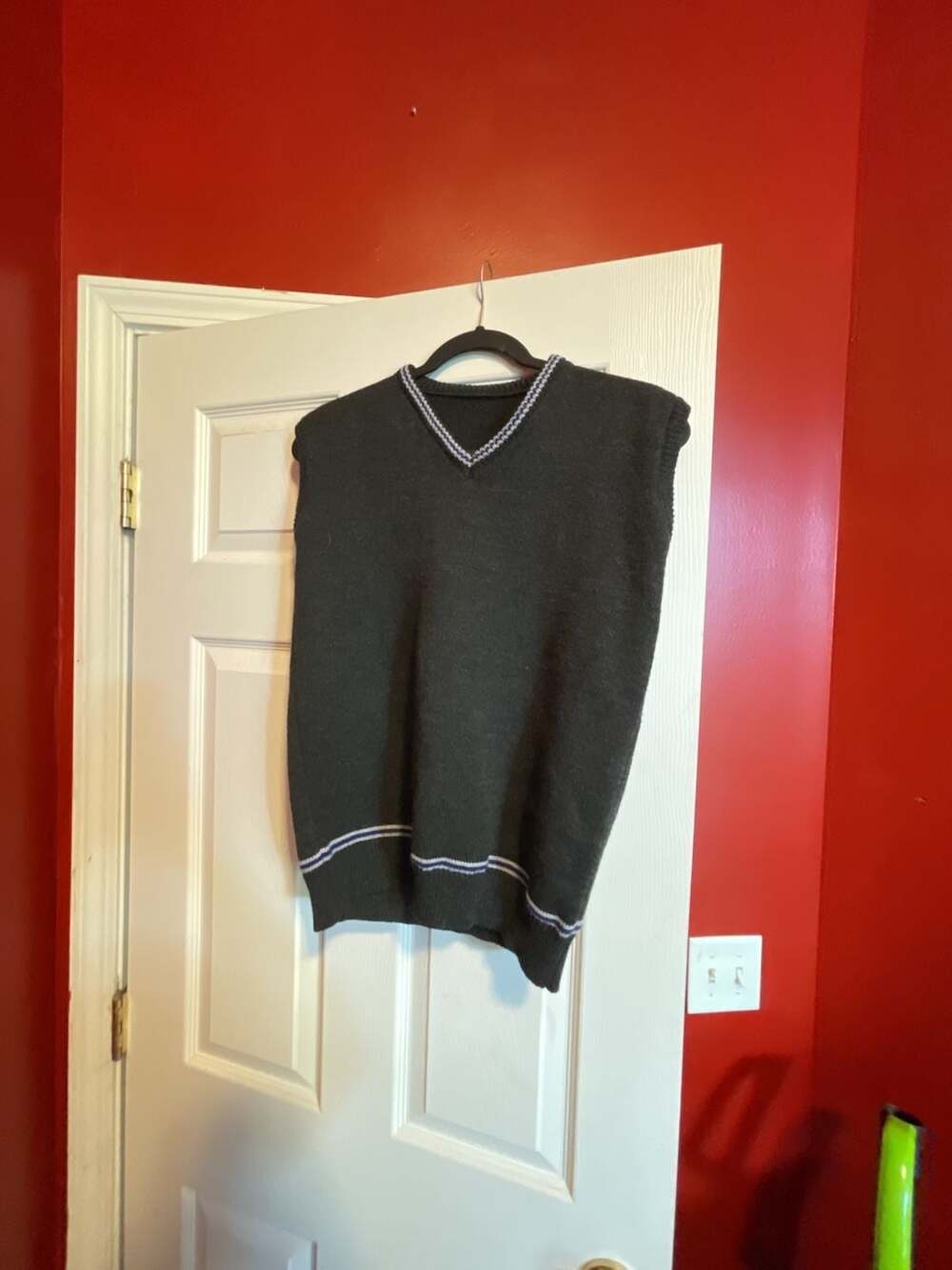 Vintage Dark Grey V-Neck Cricket Sweater Vest